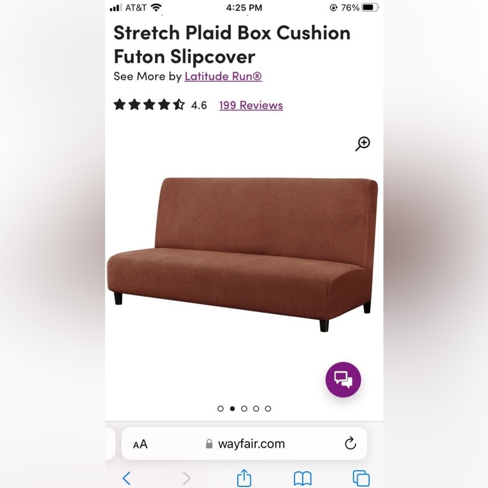 Latitude Run Full Size Futon Slipcover in Rust